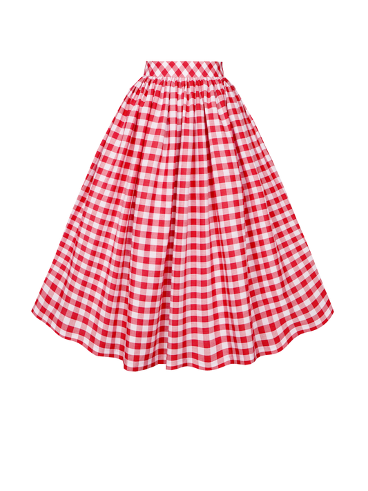 MTO - Lola Skirt Red Gingham - Large Checks