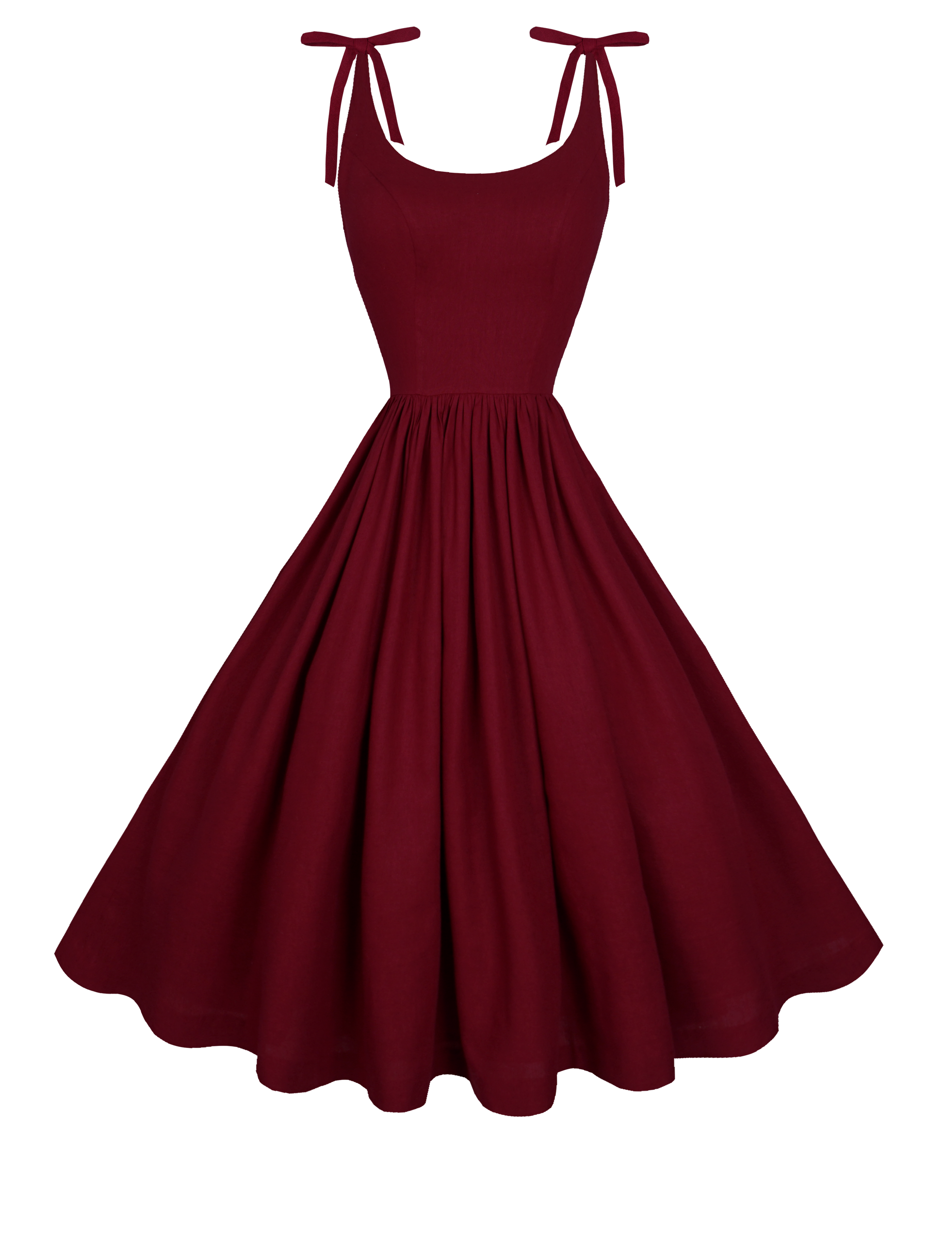 MTO - Birdie Dress Carmine Red Linen