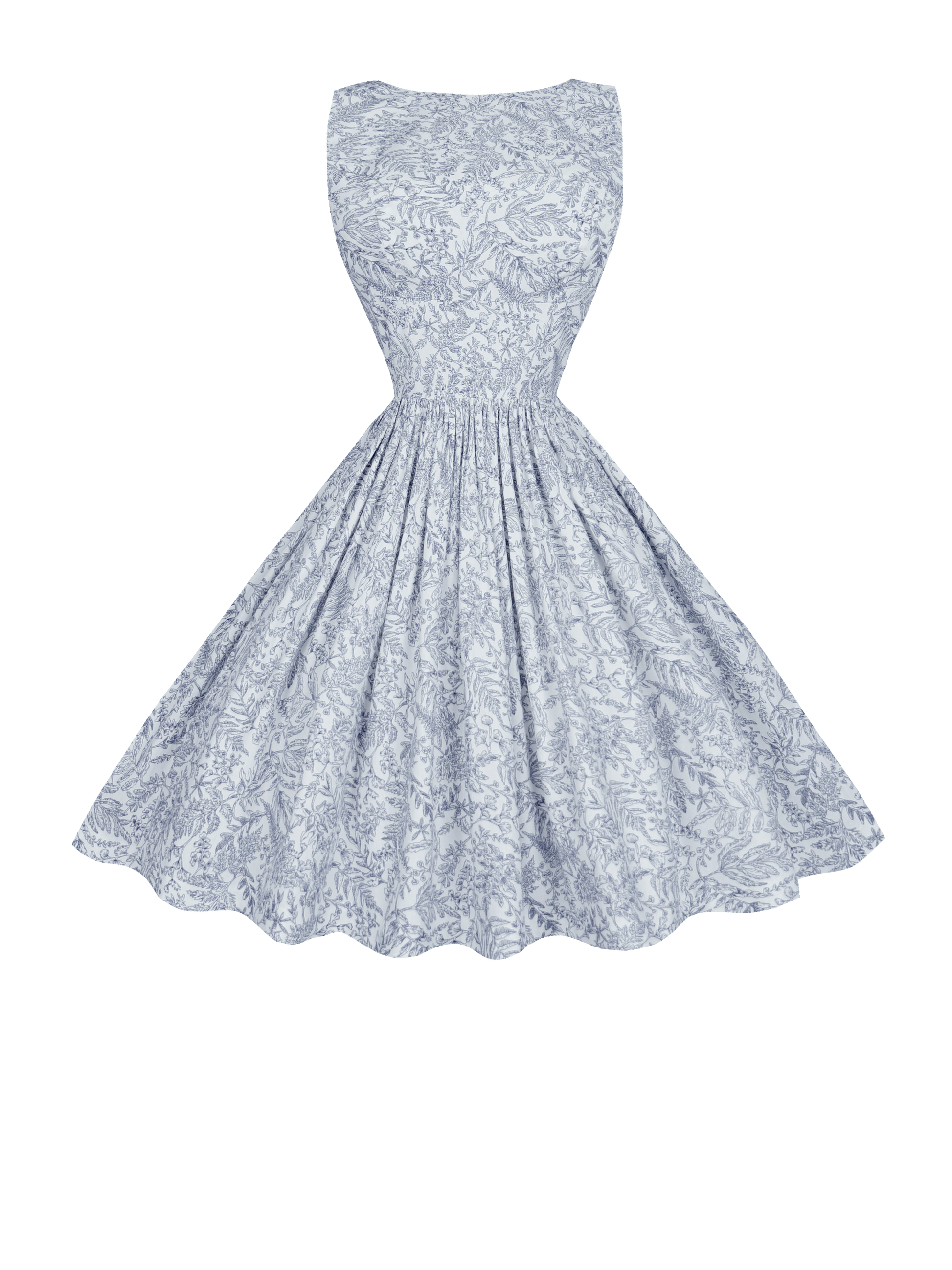 MTO - Madeline Dress "French Countryside" Navy Blue