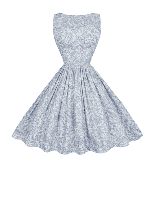 MTO - Madeline Dress "French Countryside" Navy Blue