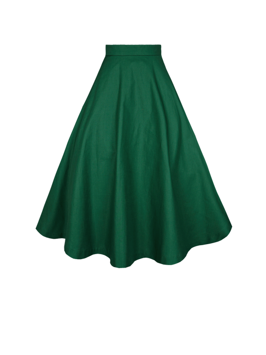 MTO - Lilian Skirt Pine Green Cotton