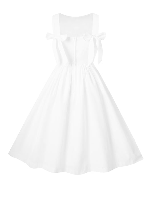 MTO - Madeline Dress in White Cotton