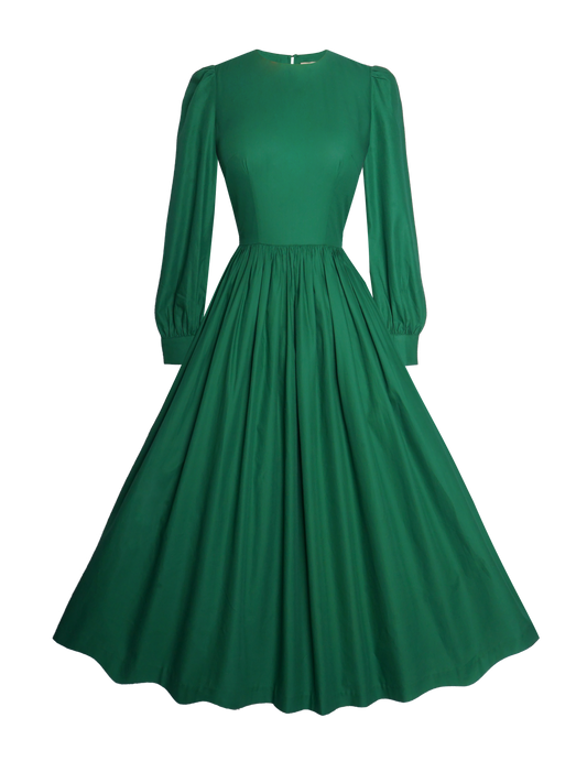 MTO - Agnes Dress Pine Green Cotton