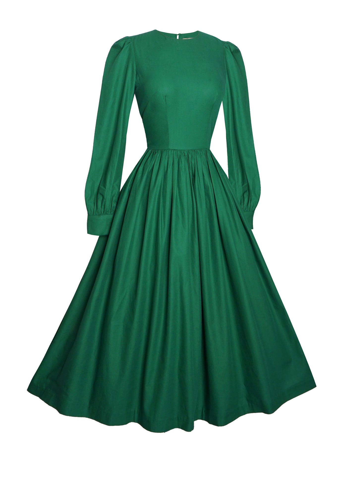 RTS - Size S - Agnes Dress in Pine Green Cotton