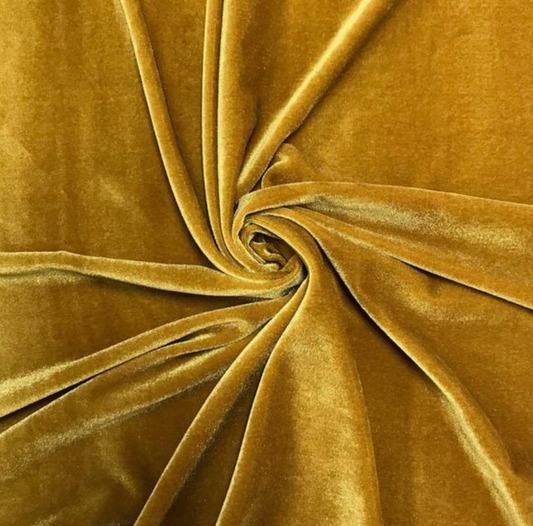 Fabric Amber Yellow Velvet - By the Yard