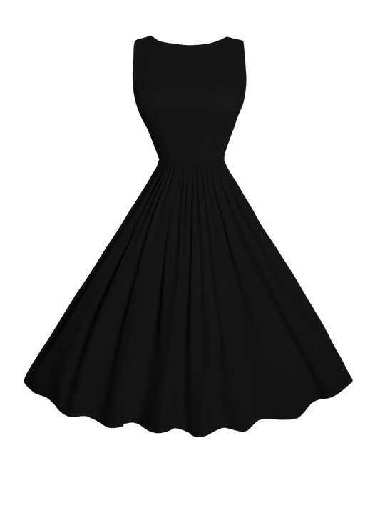 MTO - Audrey Dress in Midnight Black Linen
