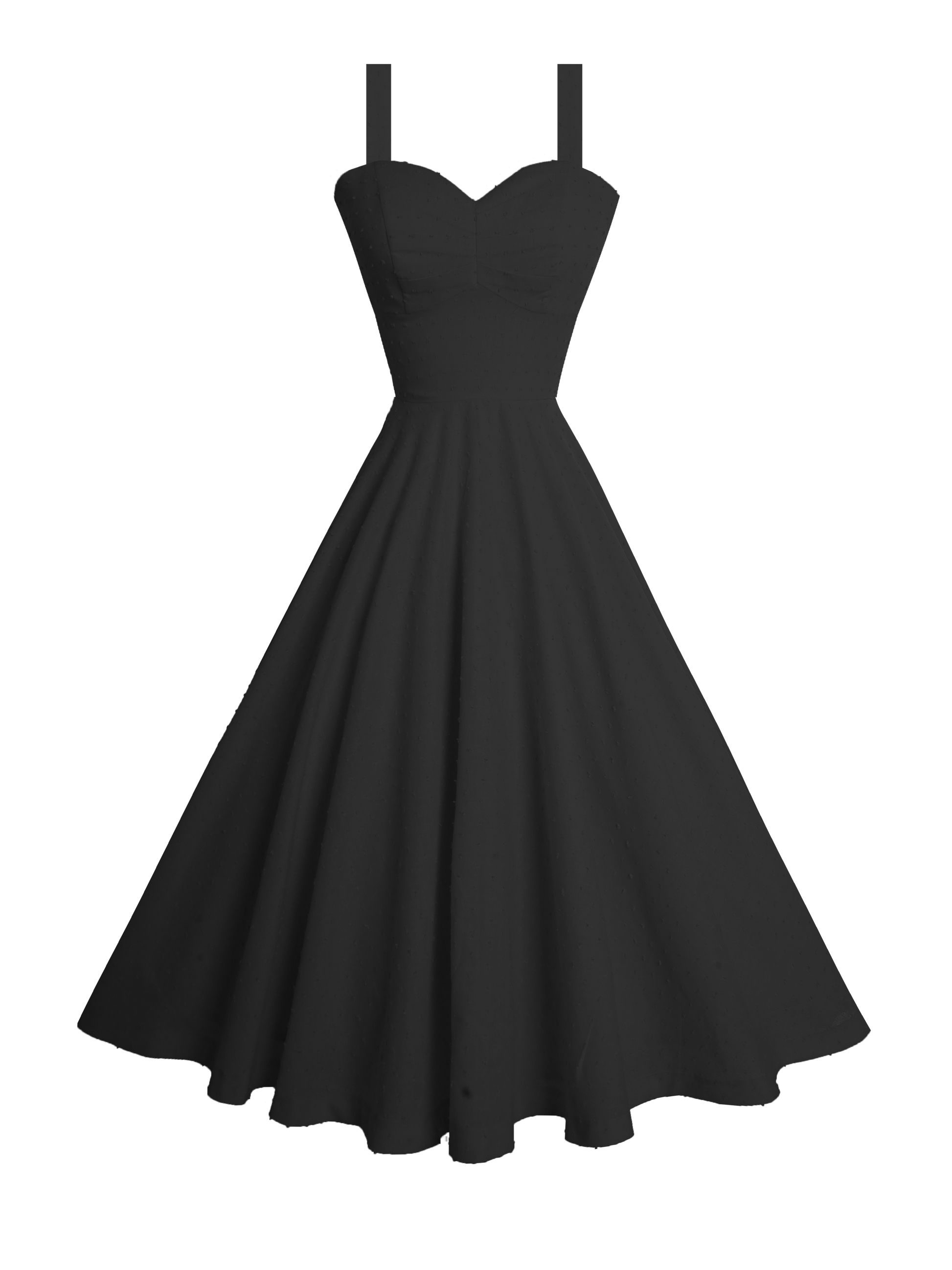 MTO - Catalina Dress "Dotted Swiss" Black