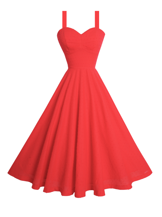 MTO - Catalina Dress "Dotted Swiss" Red