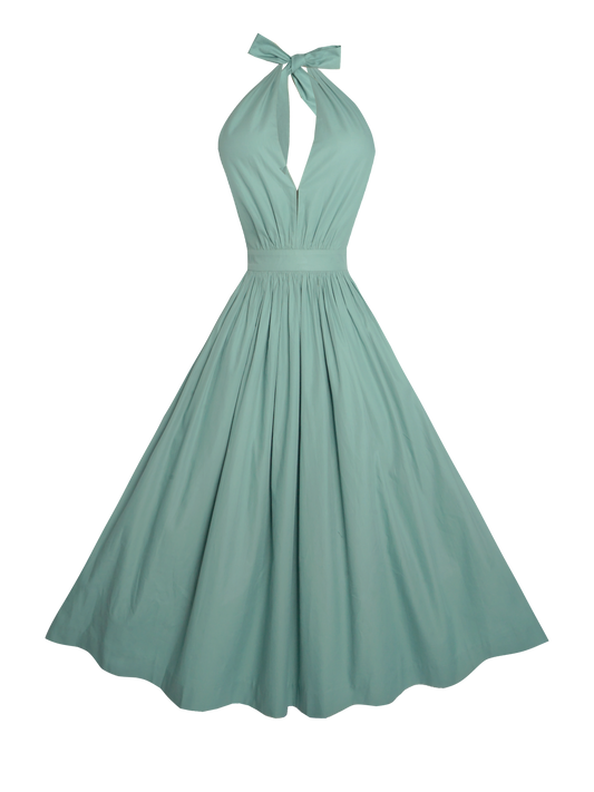 MTO - Charlotte Dress Jade Green Cotton