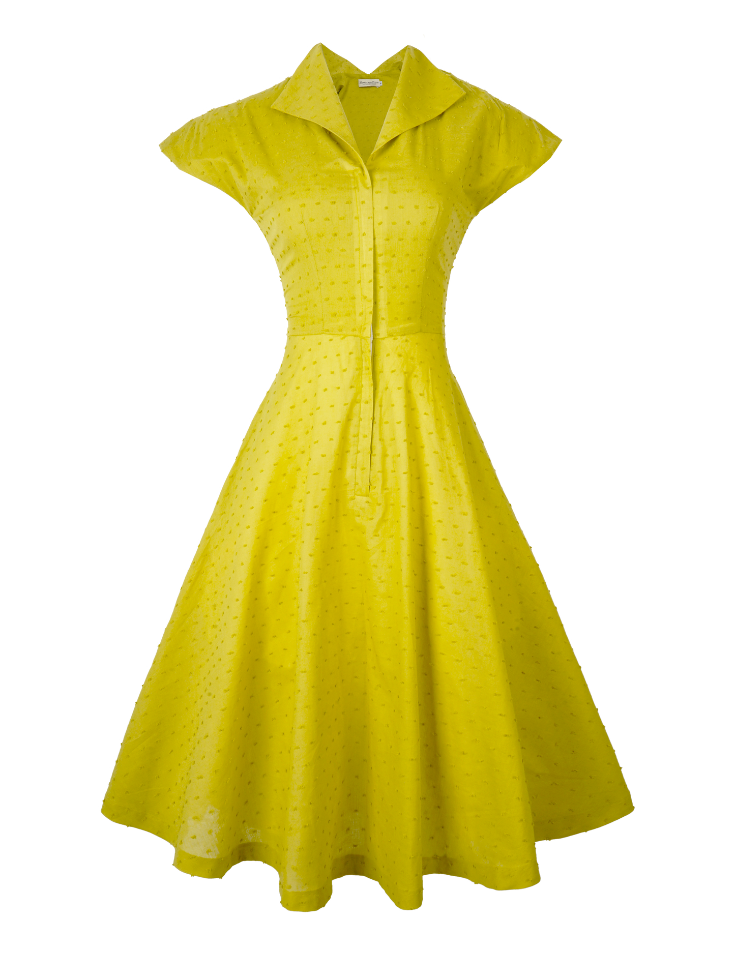 MTO - Doris Dress "Dotted Swiss" Chartreuse Green