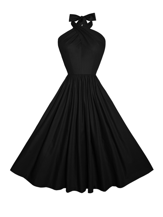 MTO - Ethel Dress Raven Black Cotton