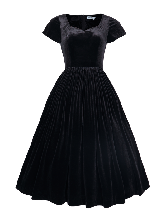 Fabric Pitch Black Velvet - By the Yard