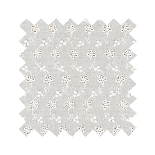 Fabric "Forget Me Not" White Eyelet - By the Yard