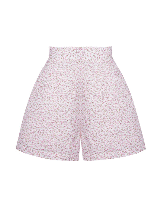 RTS - S - Frankie Shorts "Delicate Blossoms" White
