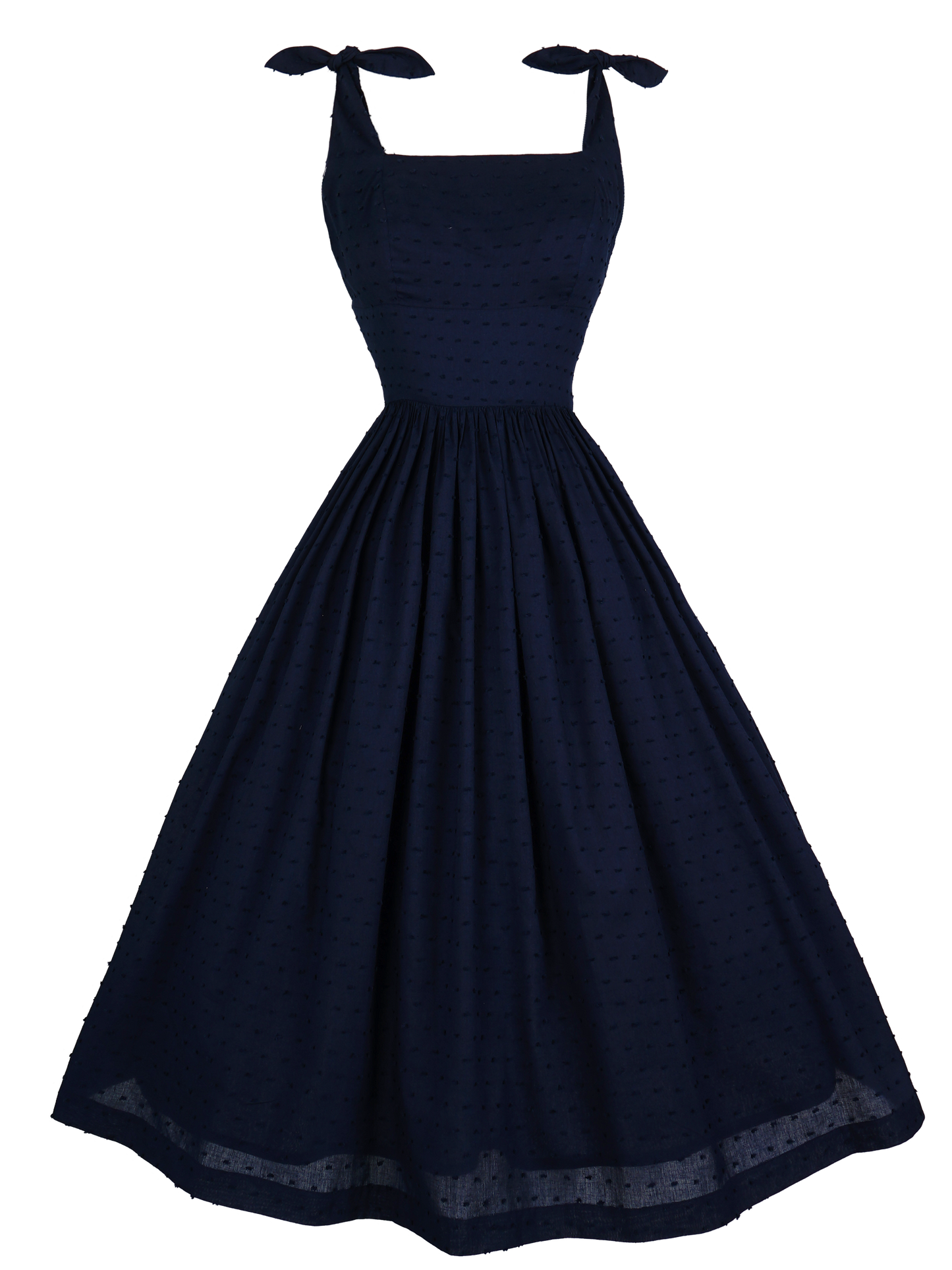 MTO - Gilda Dress "Dotted Swiss" Navy Blue