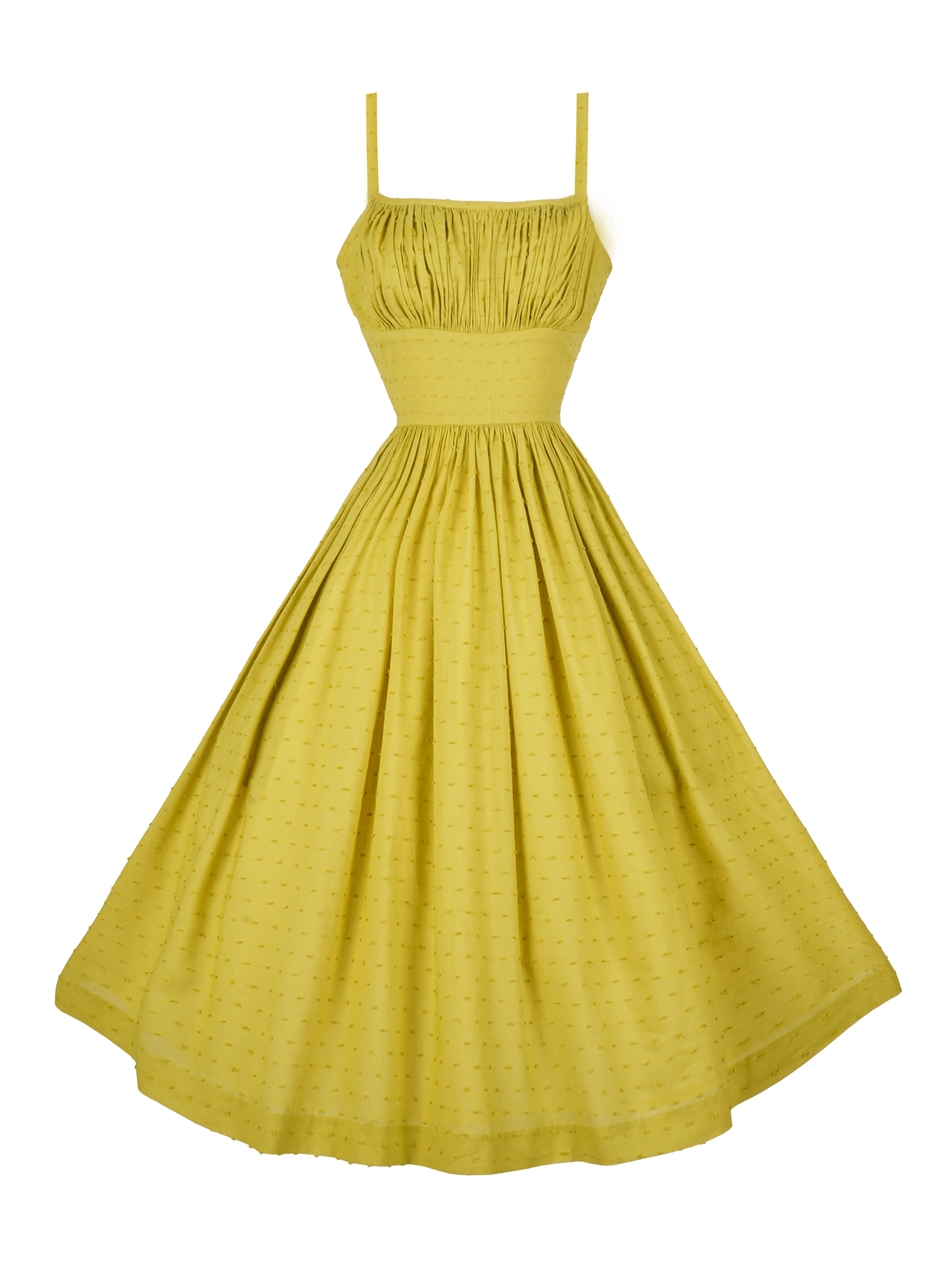 MTO - Grace Dress "Dotted Swiss" Chartreuse Green