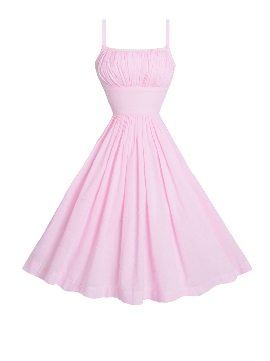 MTO - Grace Dress in "Dotted Swiss" Pale Pink