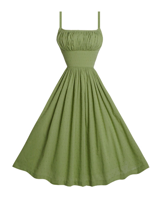 MTO - Grace Dress "Dotted Swiss" Sage Green