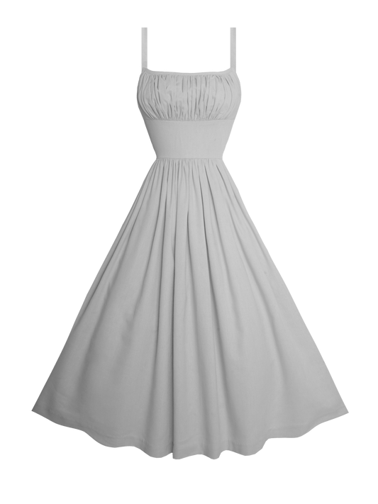 MTO - Grace Dress in Stone Grey Linen