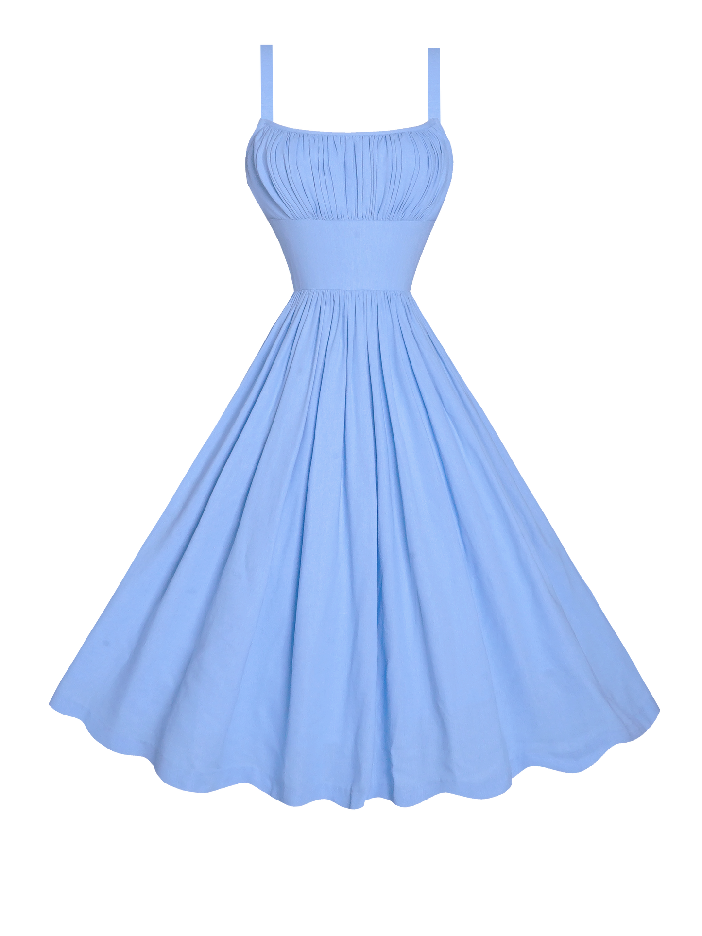MTO - Grace Dress in Powder Blue Linen
