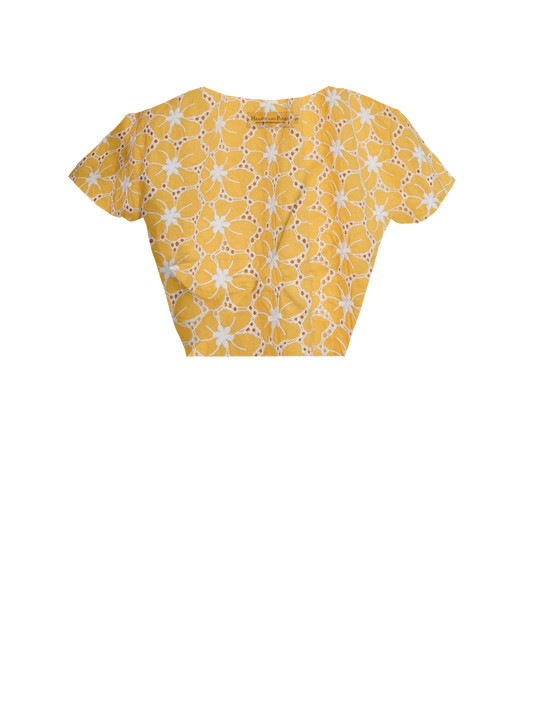 RTS - S - Joan Top Yellow "Floral Jubilee"