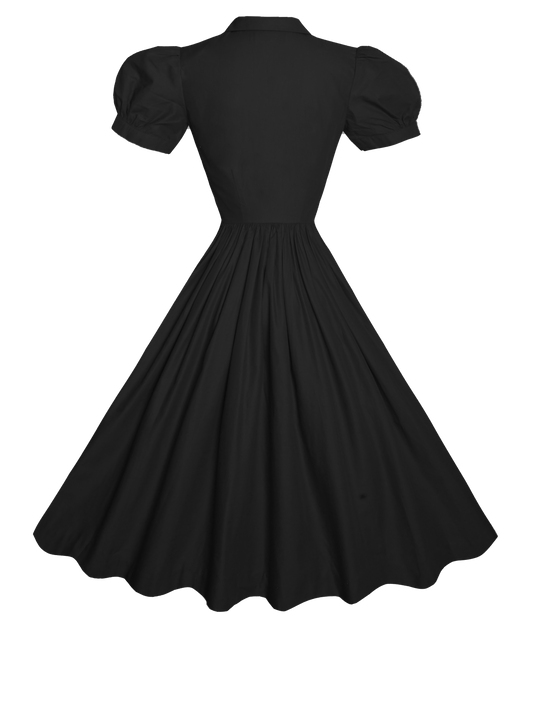 RTS - S - Judy Dress Raven Black Cotton