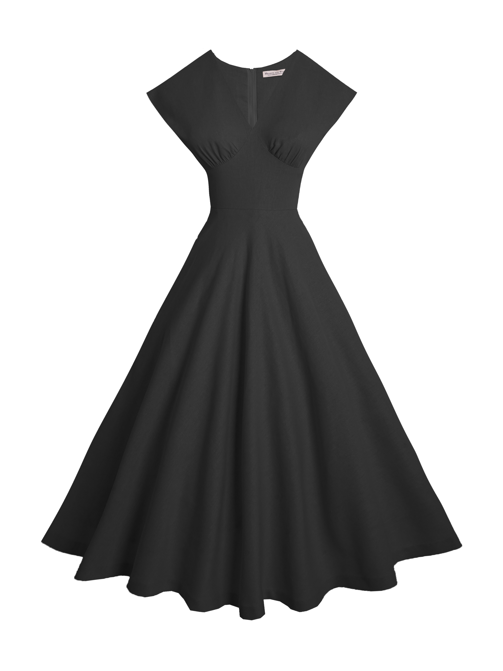 MTO - Kennedy Dress Raven Black Cotton