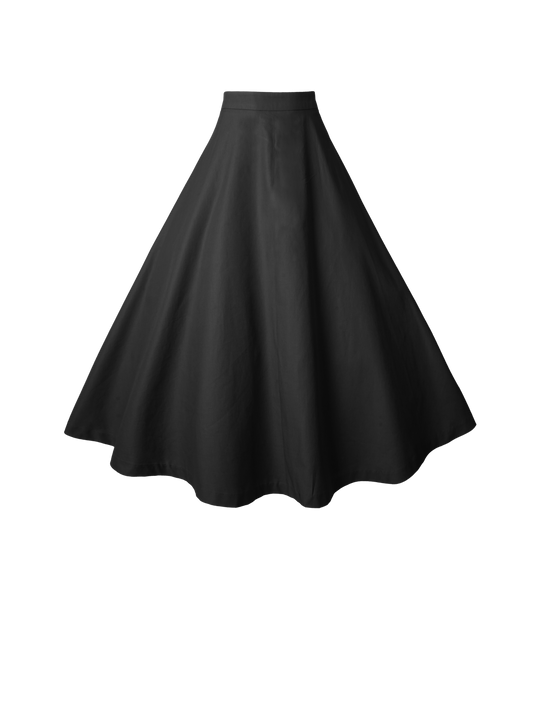 MTO - Lilian Skirt Raven Black Cotton