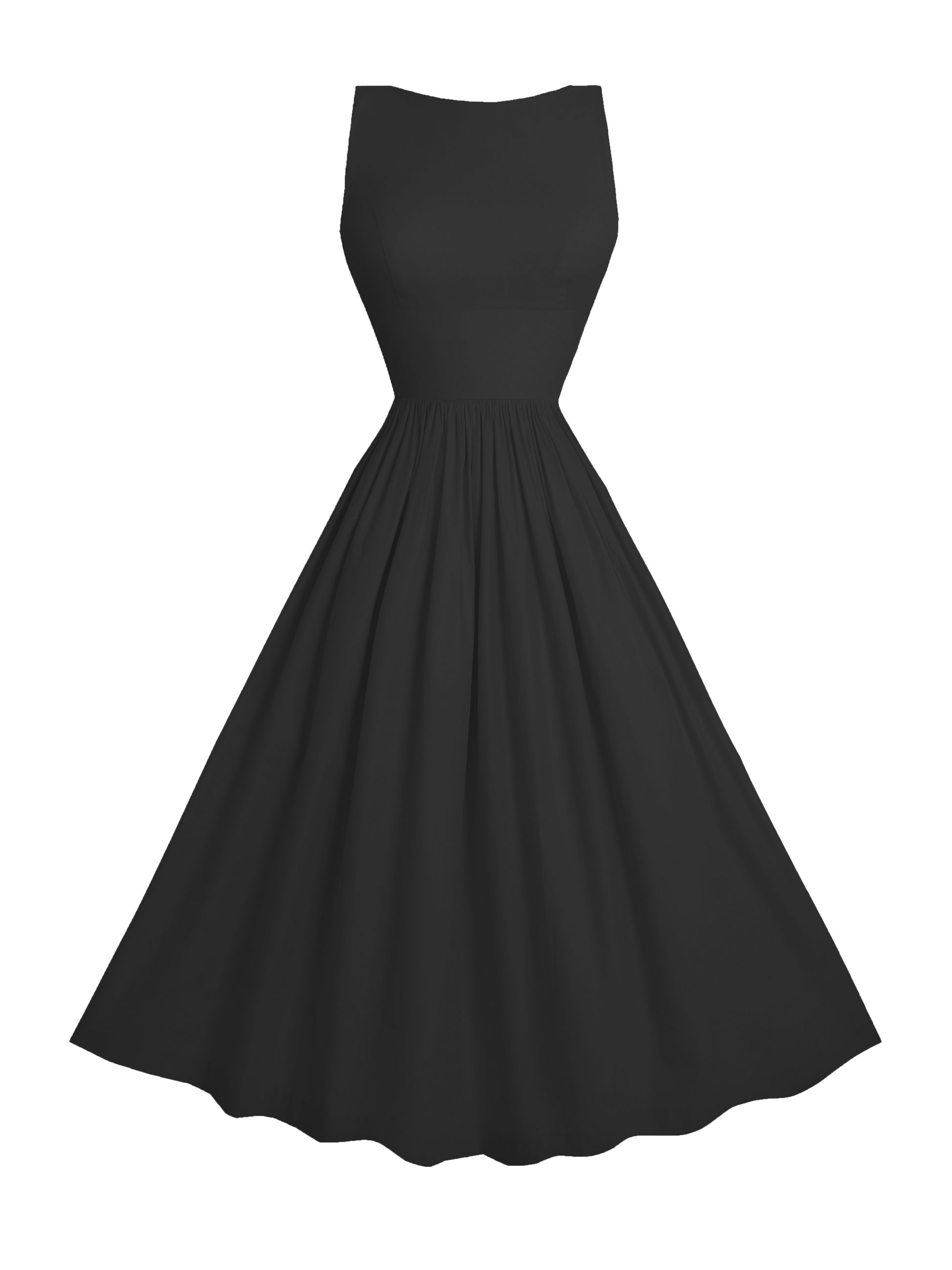 MTO - Madeline Dress Raven Black Cotton