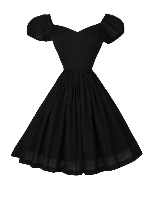 MTO - Margaret Dress "Dotted Swiss" Black