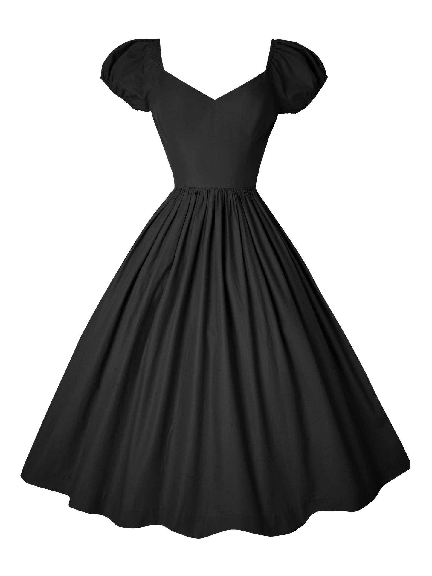 RTS - S - Margaret Dress Raven Black Cotton
