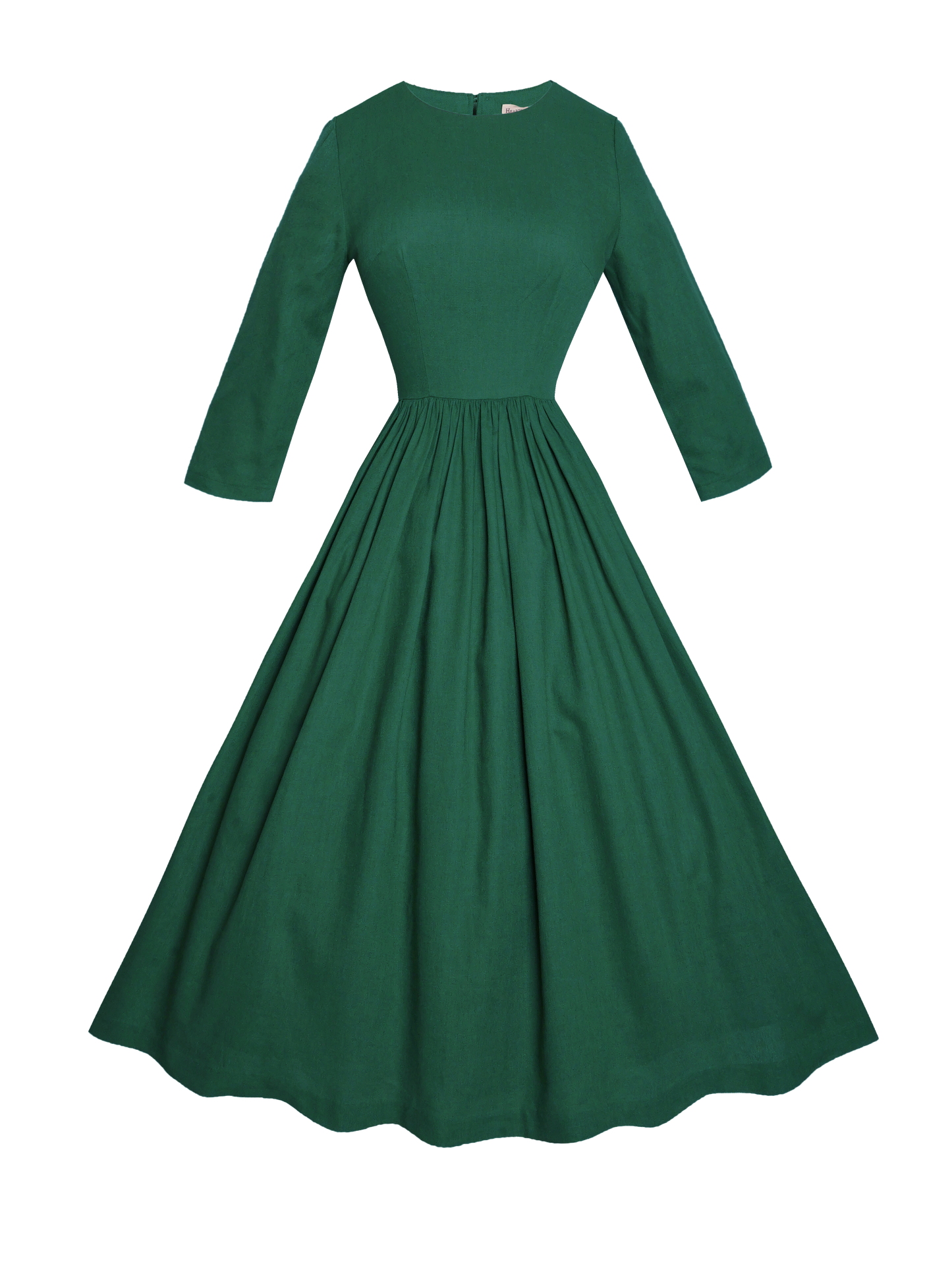 MTO - Marianne Dress in Forest Green Linen