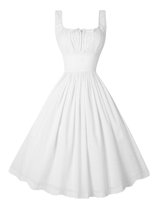 MTO - Michelle Dress "Dotted Swiss" White