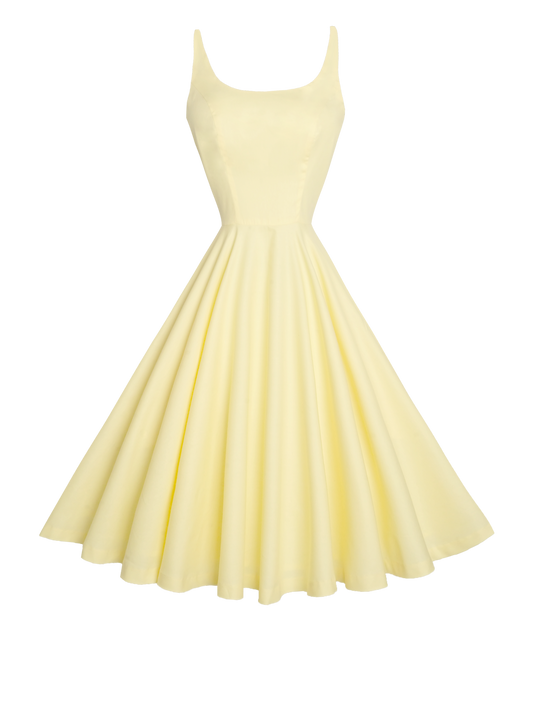 RTS - Size S - Penelope Dress Pale Yellow Cotton "I can't believe its not Butter"
