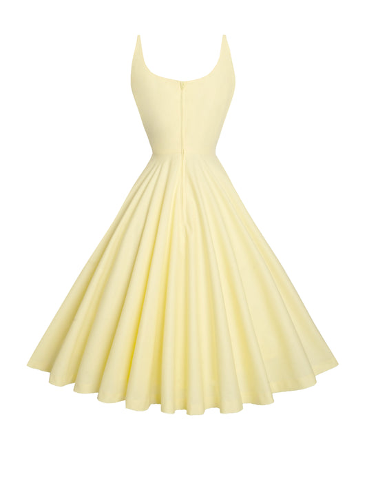 RTS - Size S - Penelope Dress Pale Yellow Cotton "I can't believe its not Butter"