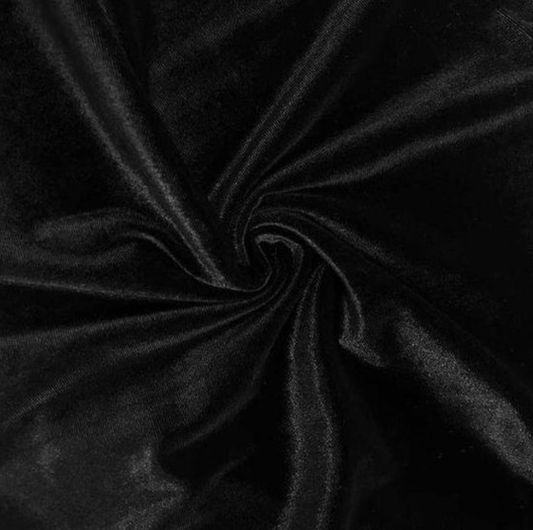 Fabric Pitch Black Velvet - By the Yard