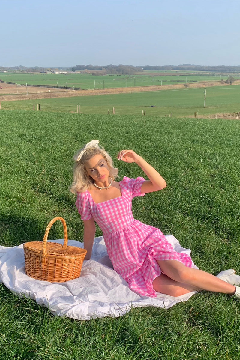 RTS - Isadora Dress in Pink Gingham