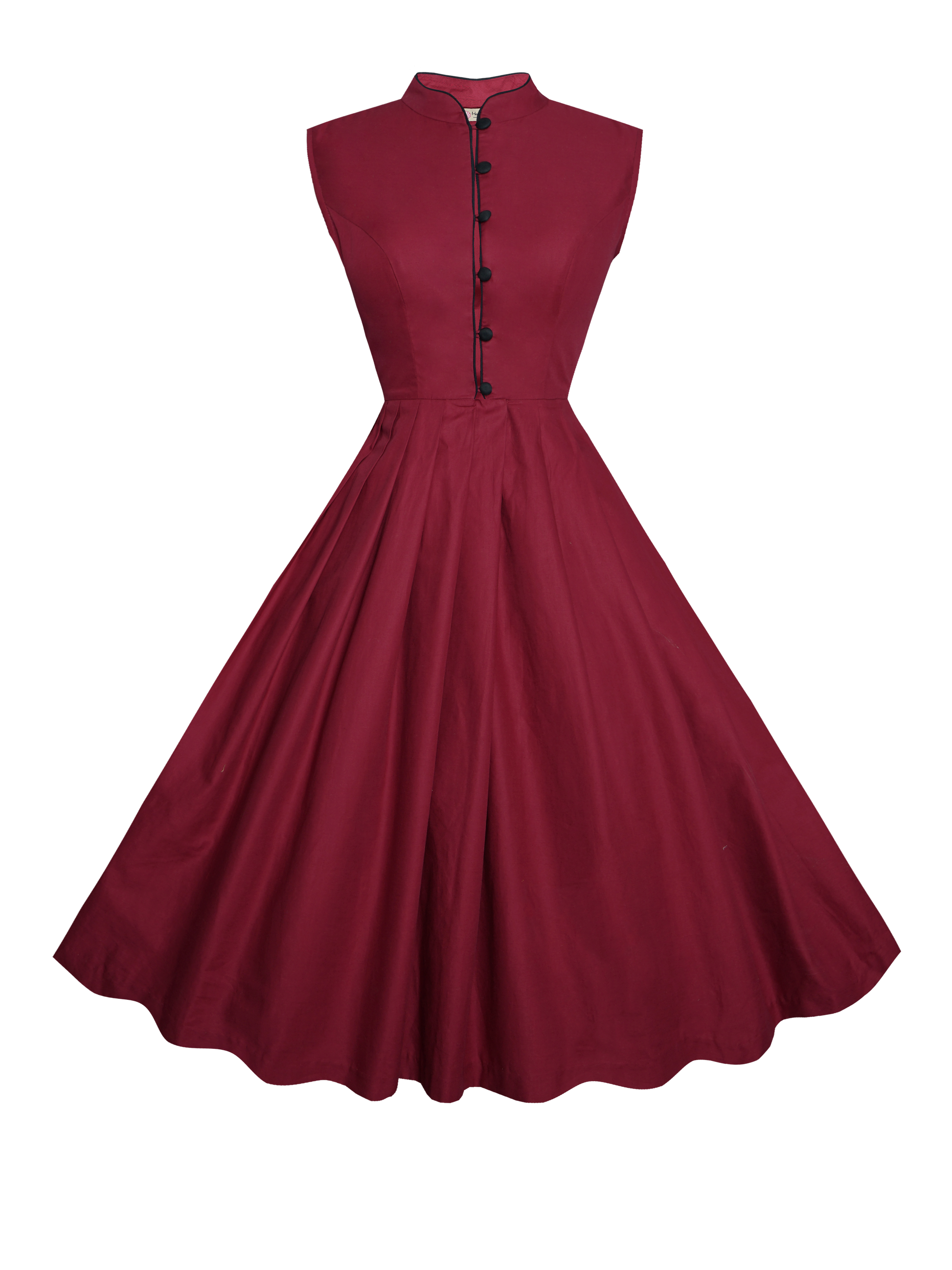MTO - Quinn Dress Burgundy Cotton
