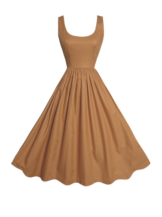 RTS - XL - Emily Dress Caramel Linen