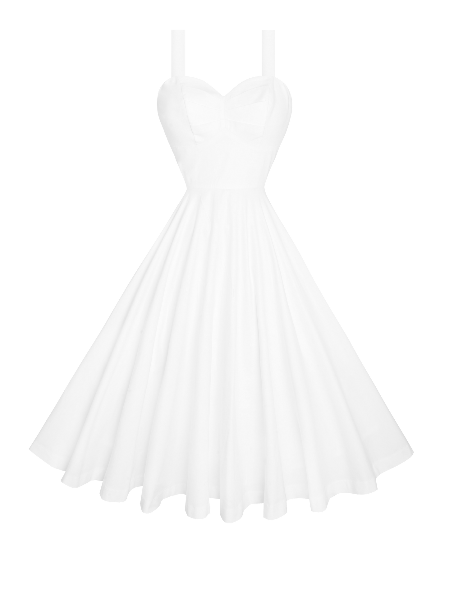 RTS - Size S - Catalina Dress in White Cotton - Midi Length
