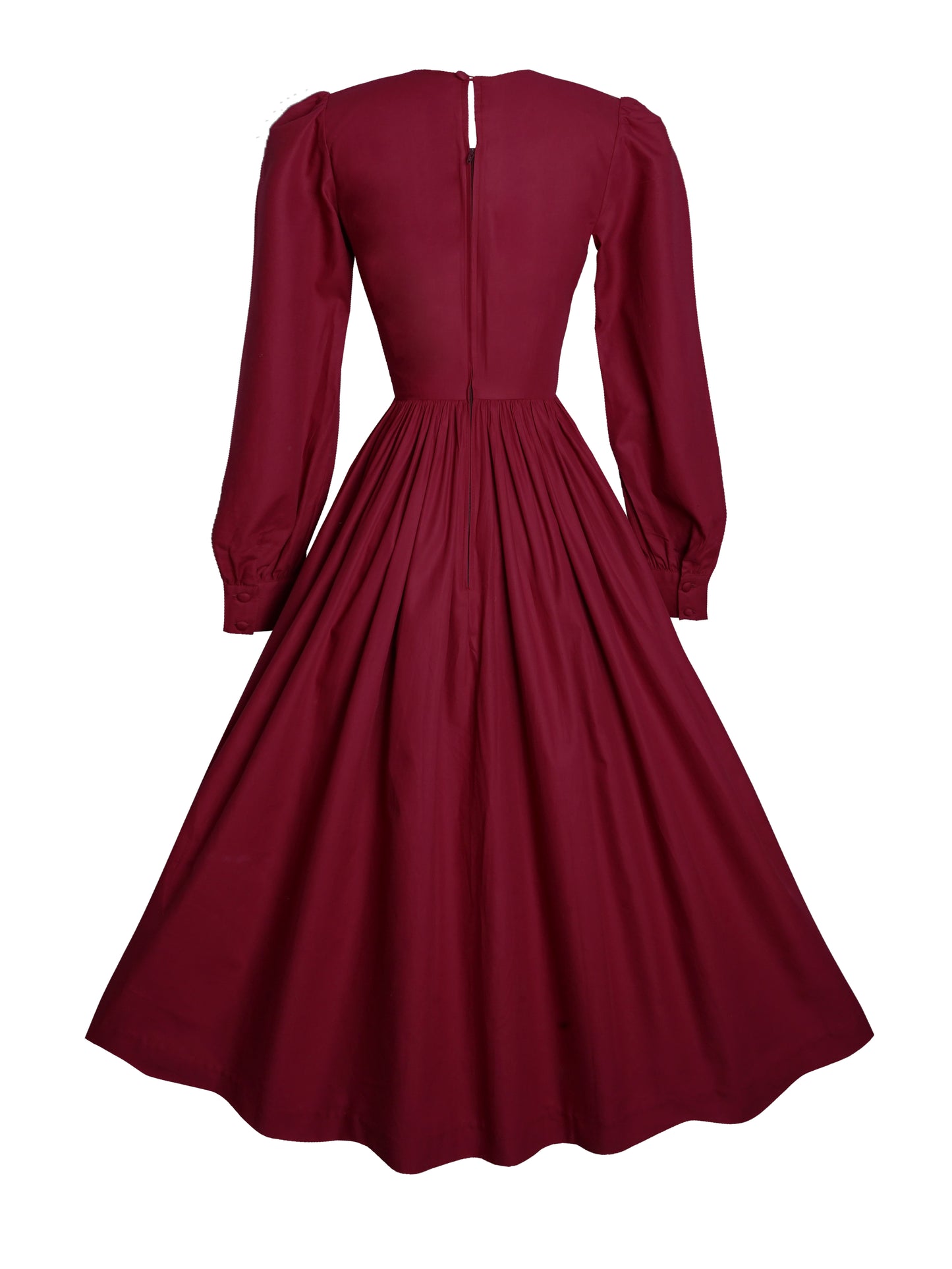 RTS - Size S - Agnes Dress in Burgundy Cotton