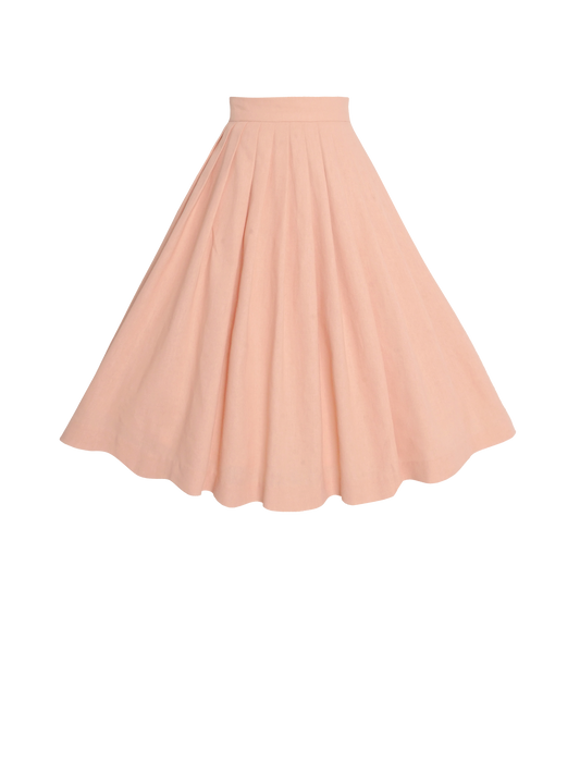 RTS - L - Ruby Skirt Pink Champagne Linen