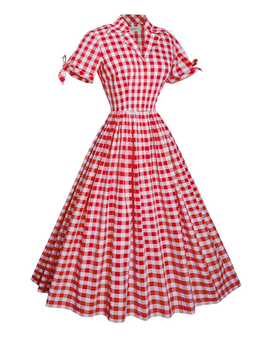 RTS - Size S - Trudie Dress Red Gingham - Large Checks