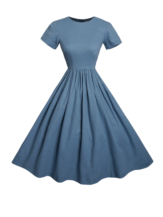 MTO - Dorothy Dress Carolina Blue Linen