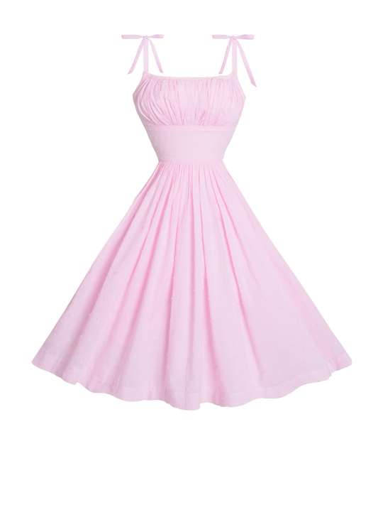 MTO - Kelly Dress "Dotted Swiss" Pale Pink