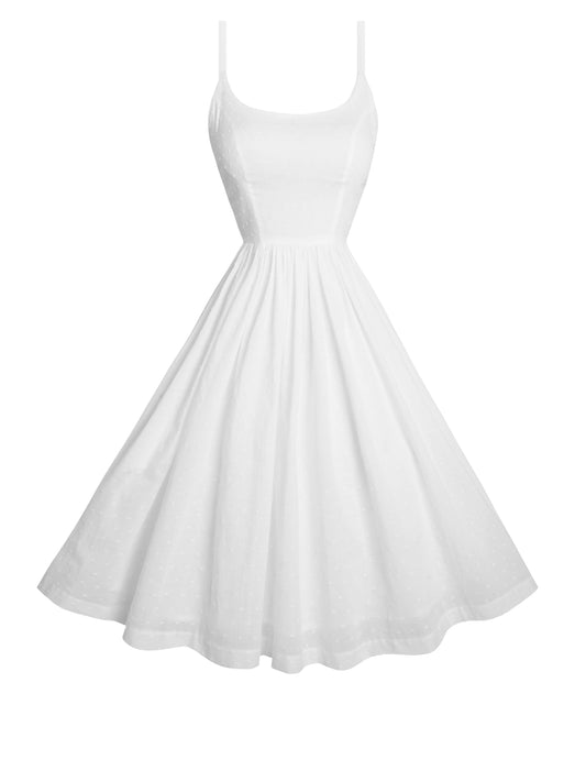 MTO - Penelope Dress "Dotted Swiss" White