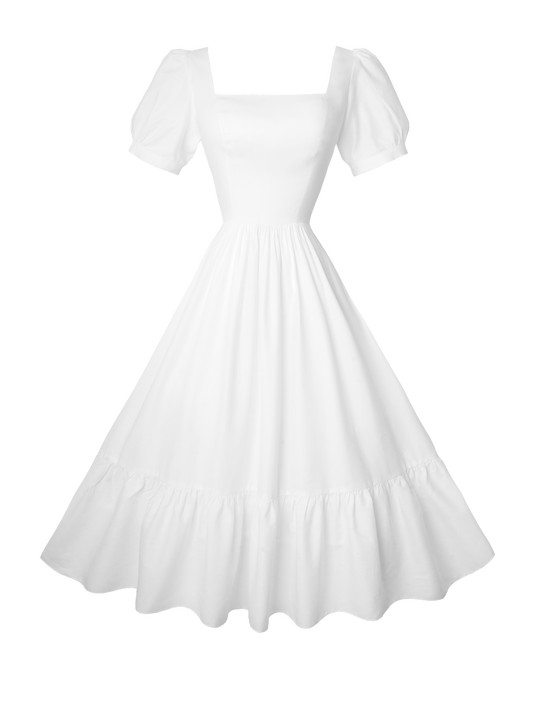 MTO - Isadora Dress in White Cotton