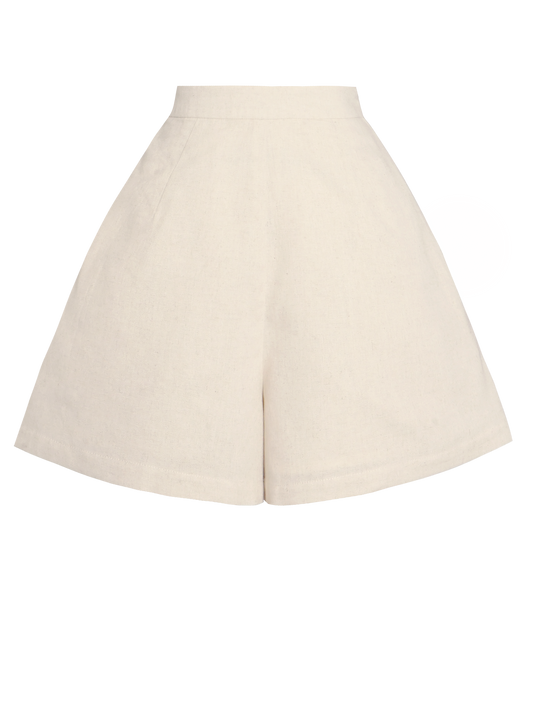 RTS - S - Frankie Shorts Parchment Ivory Linen