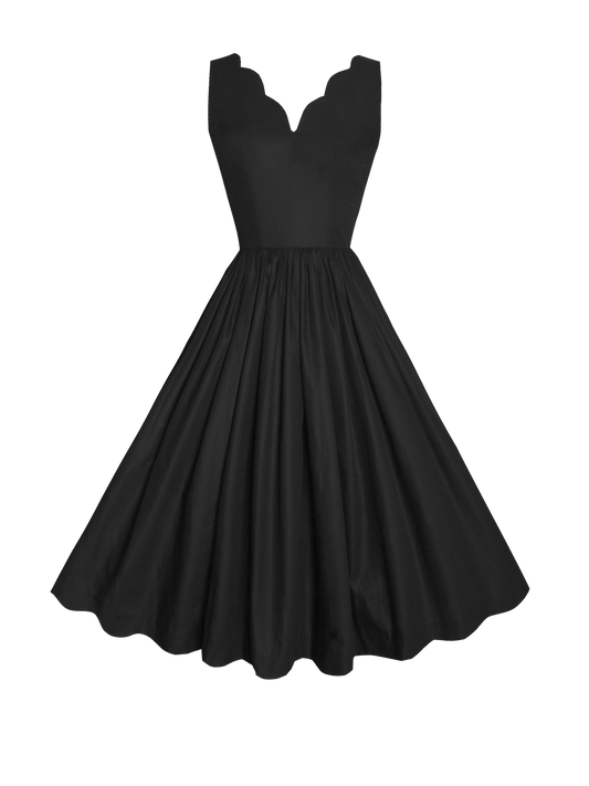 RTS - S - Victoria Dress Raven Black Cotton