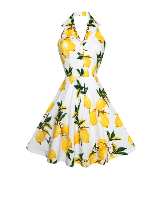 RTS - S - Nellie Dress "Freshly Squeezed" Golden Yellow